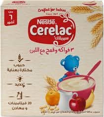 سيريلاك 125 غرام فواكه 3 وقمح مع الحليب/دولي